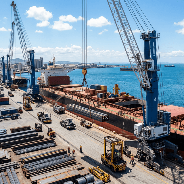 Tumpukan kontainer pengiriman